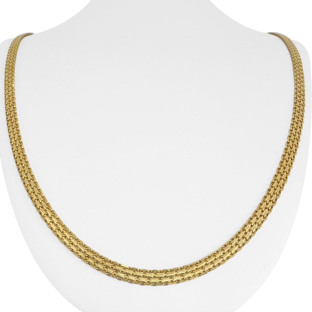 14k Yellow Gold 22.8g Solid Long 5mm Bismark Link Mesh Necklace Italy 36"