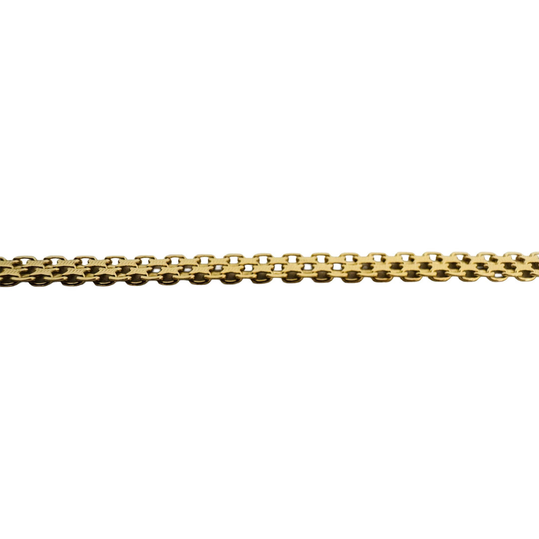 14k Yellow Gold 22.8g Solid Long 5mm Bismark Link Mesh Necklace Italy 36"