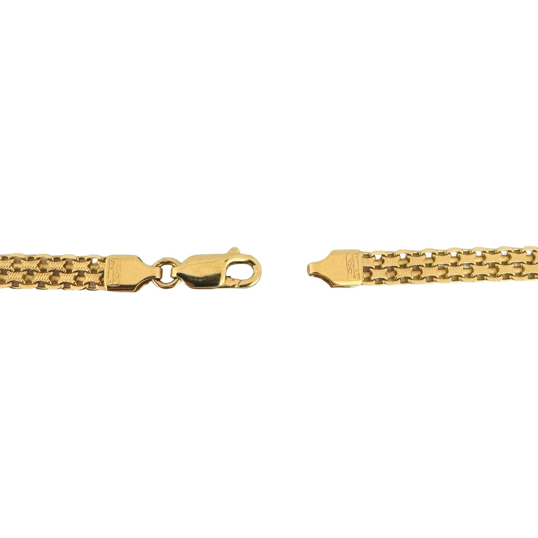 14k Yellow Gold 22.8g Solid Long 5mm Bismark Link Mesh Necklace Italy 36"