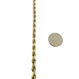 14k Yellow Gold 12.8g Solid Diamond Cut 4mm Rope Bracelet 7"