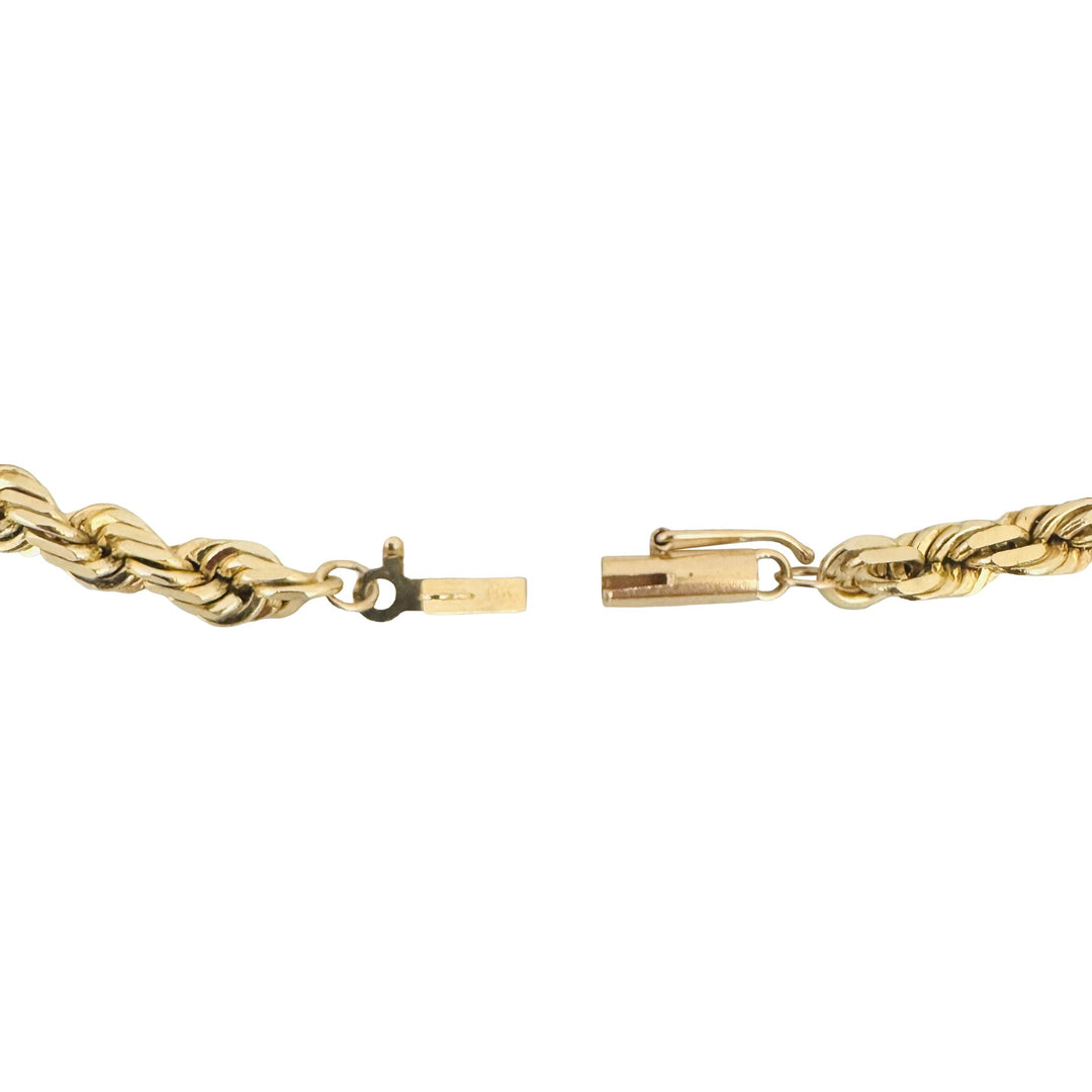 14k Yellow Gold 12.8g Solid Diamond Cut 4mm Rope Bracelet 7"