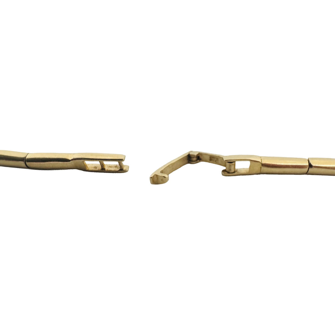 14k Yellow Gold 9.7g Ladies Rounded Bar Link Bracelet 7.25"