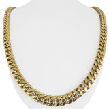 14k Yellow Gold 57.5g Semi Solid 9mm Cuban Curb Link Chain Necklace 26"