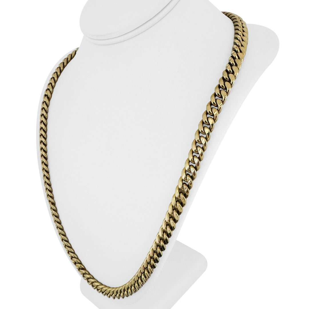14k Yellow Gold 57.5g Semi Solid 9mm Cuban Curb Link Chain Necklace 26"