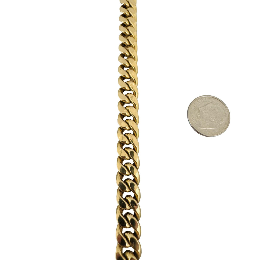 14k Yellow Gold 57.5g Semi Solid 9mm Cuban Curb Link Chain Necklace 26"