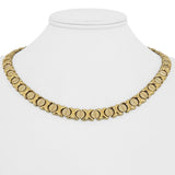 14k Yellow and White Gold 39.8g Hugs and Kisses XO Link Necklace Italy 18.5"
