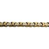 14k Yellow and White Gold 39.8g Hugs and Kisses XO Link Necklace Italy 18.5"