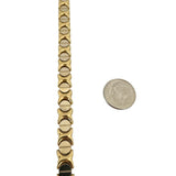 14k Yellow and White Gold 39.8g Hugs and Kisses XO Link Necklace Italy 18.5"
