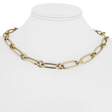 14k Yellow Gold 17g Hollow Ladies Elongated Oval Cable Link Necklace 18"