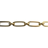 14k Yellow Gold 17g Hollow Ladies Elongated Oval Cable Link Necklace 18"