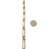 14k Yellow Gold 17g Hollow Ladies Elongated Oval Cable Link Necklace 18"