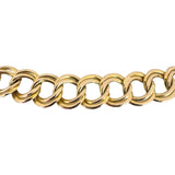 14K Yellow Gold 18.5g Semi Solid 12mm Double Curb Link Necklace Italy 16"