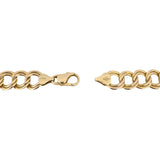 14K Yellow Gold 18.5g Semi Solid 12mm Double Curb Link Necklace Italy 16"