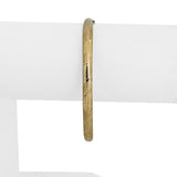 14k Yellow Gold 4.7g Vintage 4.5mm Floral Bangle Bracelet 7"