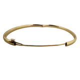 14k Yellow Gold 4.7g Vintage 4.5mm Floral Bangle Bracelet 7"