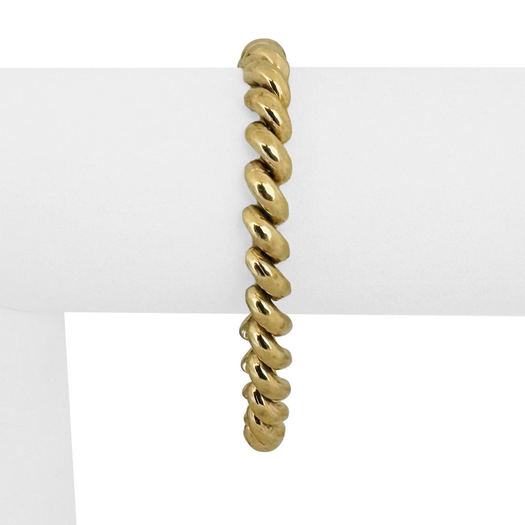 14k Yellow Gold 14.9g Ladies Polished 7mm San Marco Link Bracelet Italy 7"