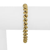 14k Yellow Gold 14.9g Ladies Polished 7mm San Marco Link Bracelet Italy 7"