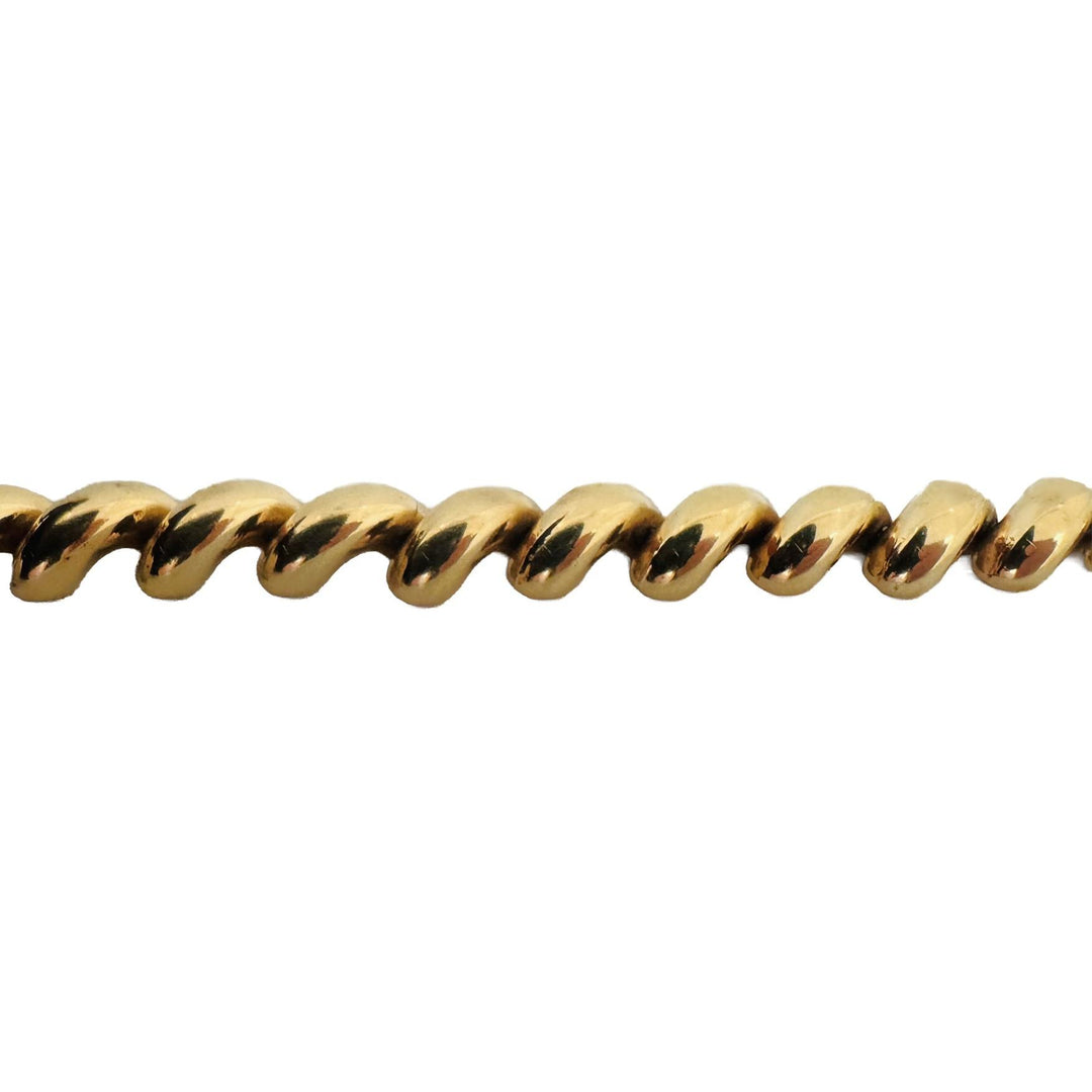 14k Yellow Gold 14.9g Ladies Polished 7mm San Marco Link Bracelet Italy 7"