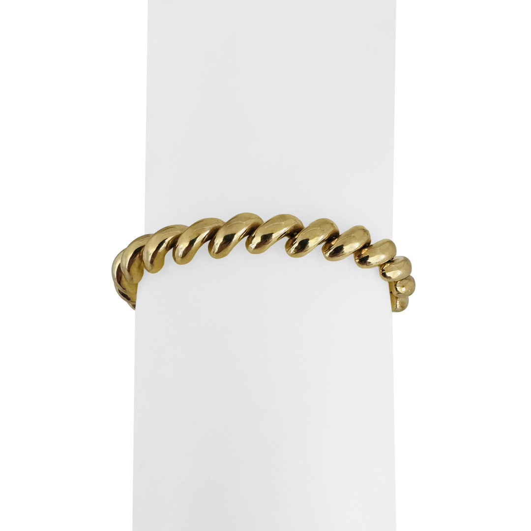 14k Yellow Gold 14.9g Ladies Polished 7mm San Marco Link Bracelet Italy 7"