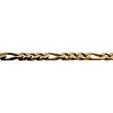 14k Yellow Gold 11.2g Solid Men's 5mm Figaro Link Bracelet Italy 8"