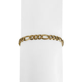 14k Yellow Gold 11.2g Solid Men's 5mm Figaro Link Bracelet Italy 8"