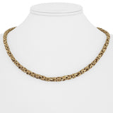 14k Yellow Gold 32.4g Solid Vintage 3.5mm Squared Byzantine Link Necklace 18.5"