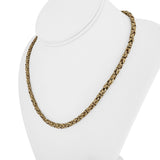 14k Yellow Gold 32.4g Solid Vintage 3.5mm Squared Byzantine Link Necklace 18.5"