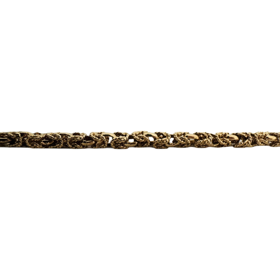 14k Yellow Gold 32.4g Solid Vintage 3.5mm Squared Byzantine Link Necklace 18.5"