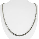 14k White Gold 41.4g Solid Heavy 3mm Squared Franco Link Chain Necklace 30"