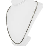 14k White Gold 41.4g Solid Heavy 3mm Squared Franco Link Chain Necklace 30"