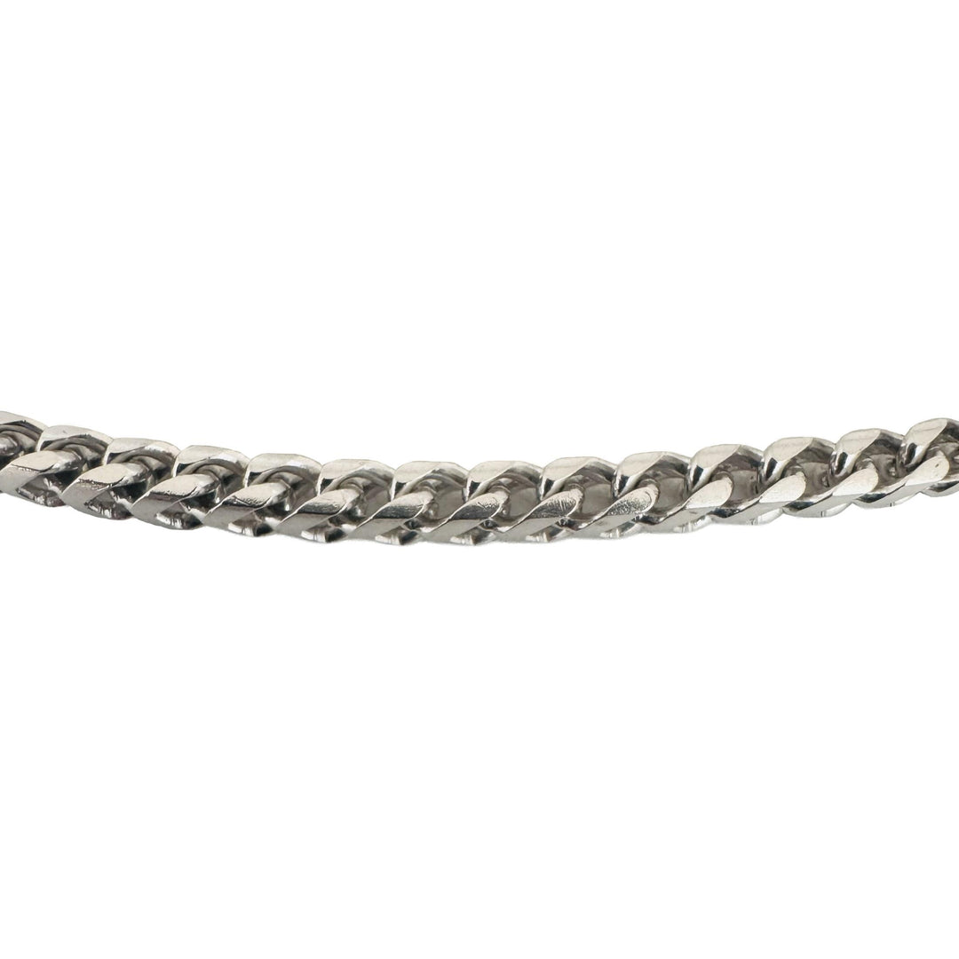 14k White Gold 41.4g Solid Heavy 3mm Squared Franco Link Chain Necklace 30"