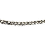 14k White Gold 41.4g Solid Heavy 3mm Squared Franco Link Chain Necklace 30"