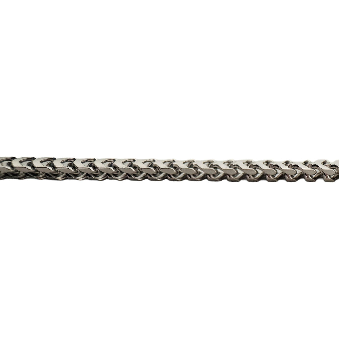 14k White Gold 41.4g Solid Heavy 3mm Squared Franco Link Chain Necklace 30"