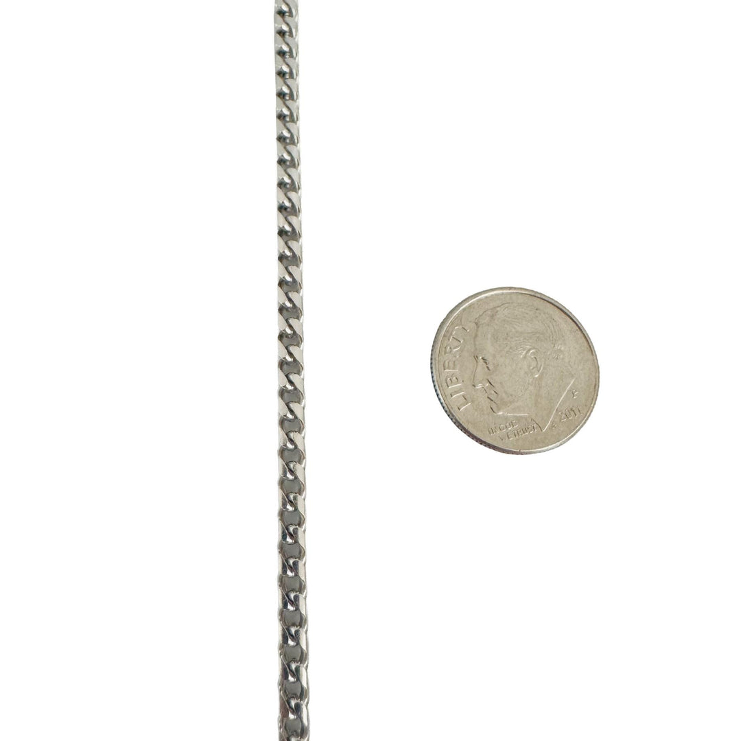 14k White Gold 41.4g Solid Heavy 3mm Squared Franco Link Chain Necklace 30"