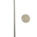 14k White Gold 41.4g Solid Heavy 3mm Squared Franco Link Chain Necklace 30"