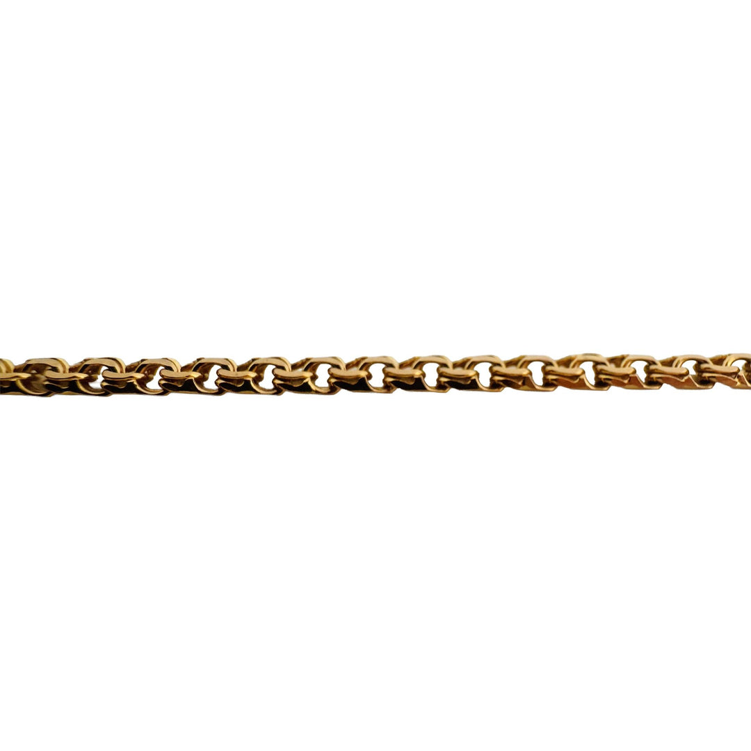 19k Portuguese Yellow Gold 24.3g Solid 3.5mm Double Curb Link Chain Necklace 28"