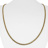 19k Portuguese Yellow Gold 7.4g Hollow Thin 2.5mm Curb Link Chain Necklace 24"