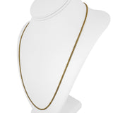19k Portuguese Yellow Gold 7.4g Hollow Thin 2.5mm Curb Link Chain Necklace 24"