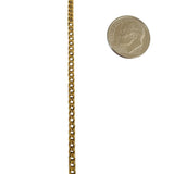 19k Portuguese Yellow Gold 7.4g Hollow Thin 2.5mm Curb Link Chain Necklace 24"