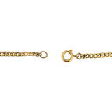19k Portuguese Yellow Gold 7.4g Hollow Thin 2.5mm Curb Link Chain Necklace 24"