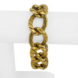 18k Yellow Gold 50.7g Vintage Heavy Thick 22mm Curb Link Bracelet Italy 8"