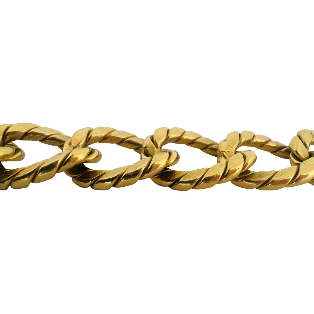 18k Yellow Gold 50.7g Vintage Heavy Thick 22mm Curb Link Bracelet Italy 8"