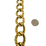 18k Yellow Gold 50.7g Vintage Heavy Thick 22mm Curb Link Bracelet Italy 8"
