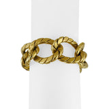 18k Yellow Gold 50.7g Vintage Heavy Thick 22mm Curb Link Bracelet Italy 8"