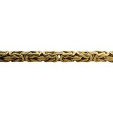 18k Yellow Gold 42.2g Solid Heavy Men's Squared Byzantine Link Bracelet Italy 9"