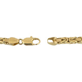 18k Yellow Gold 42.2g Solid Heavy Men's Squared Byzantine Link Bracelet Italy 9"