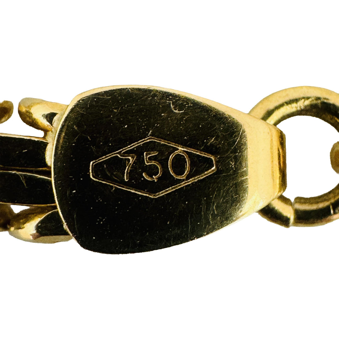 18k Yellow Gold 42.2g Solid Heavy Men's Squared Byzantine Link Bracelet Italy 9"
