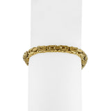 18k Yellow Gold 42.2g Solid Heavy Men's Squared Byzantine Link Bracelet Italy 9"