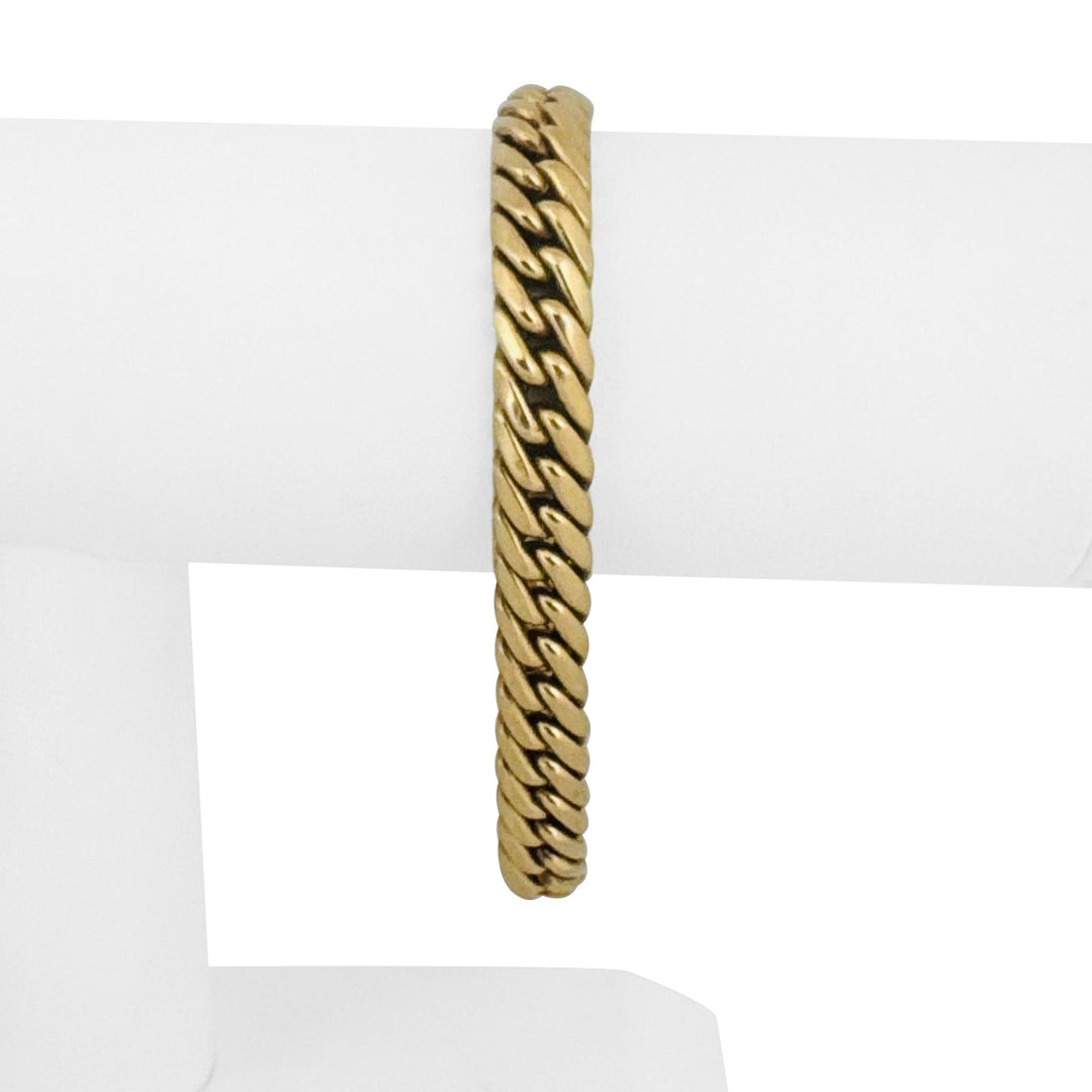 18k Yellow Gold 16g Vintage Thick Tight Curb Link Bracelet 7.5"