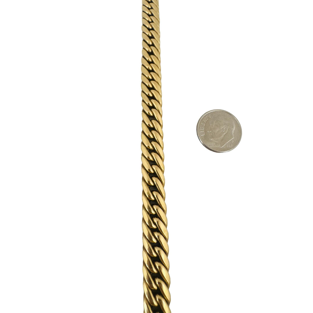 18k Yellow Gold 16g Vintage Thick Tight Curb Link Bracelet 7.5"